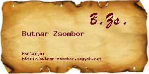 Butnar Zsombor névjegykártya
